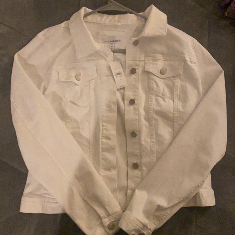 NWT loft white jean jacket - medium